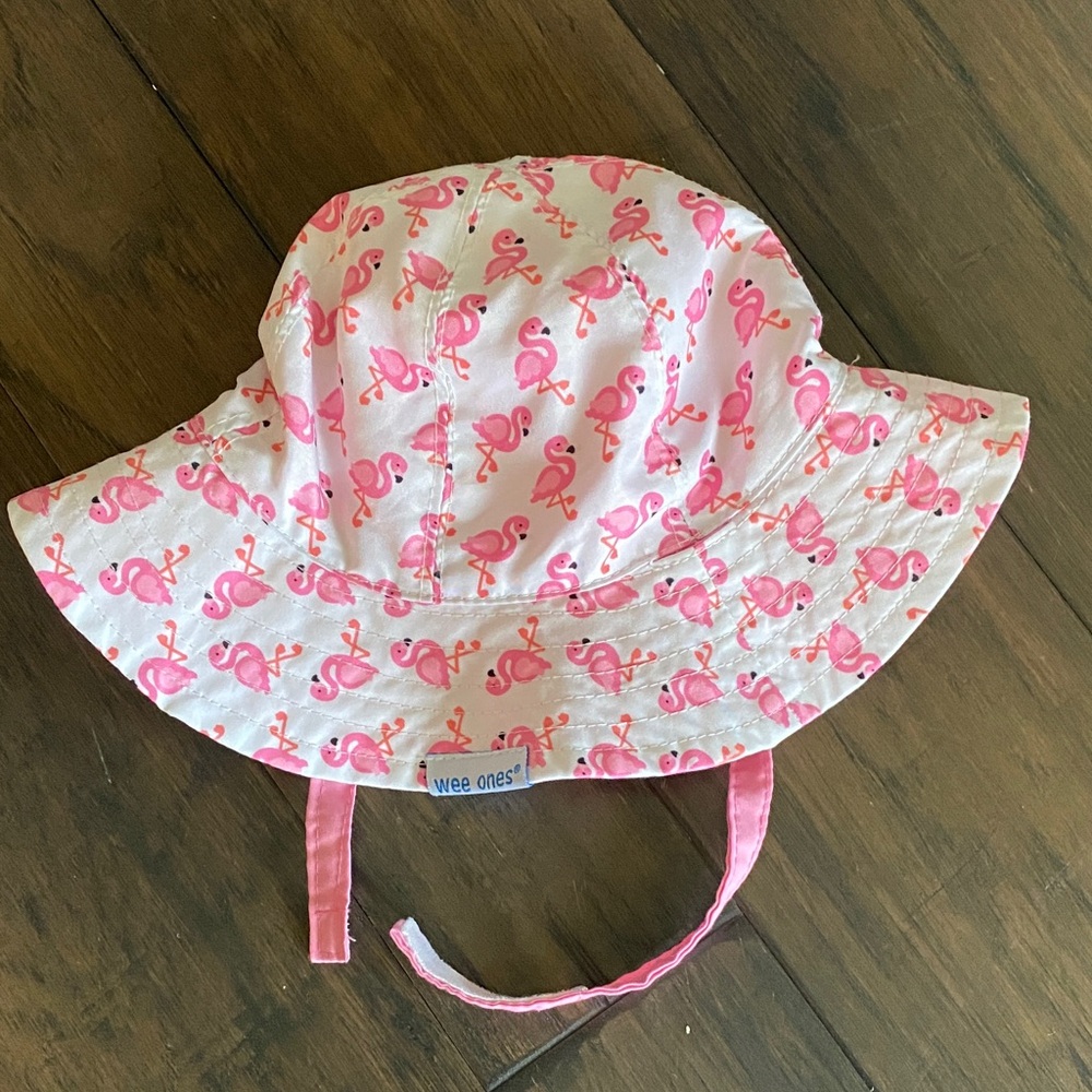 Wee Ones Flamingo Print Sun Hat